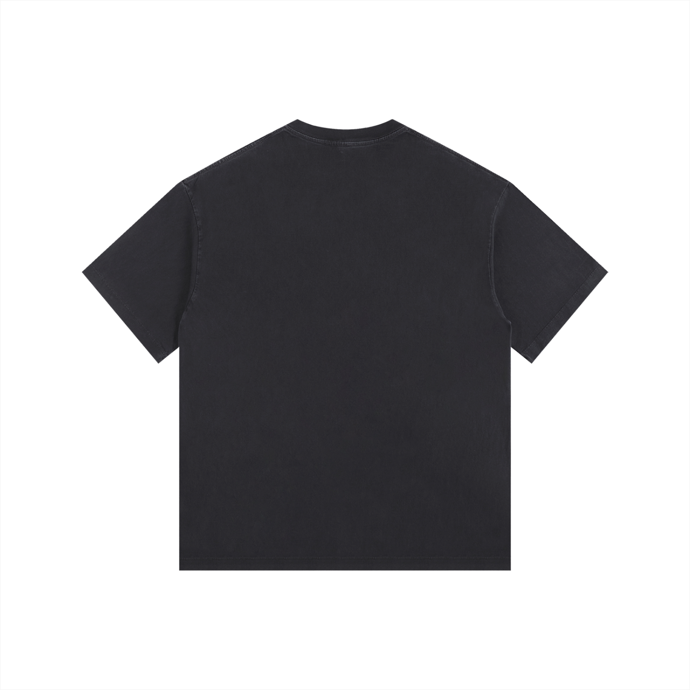 Vintage Washed Oversized Cotton T-Shirt Black. w/Yellow Logo