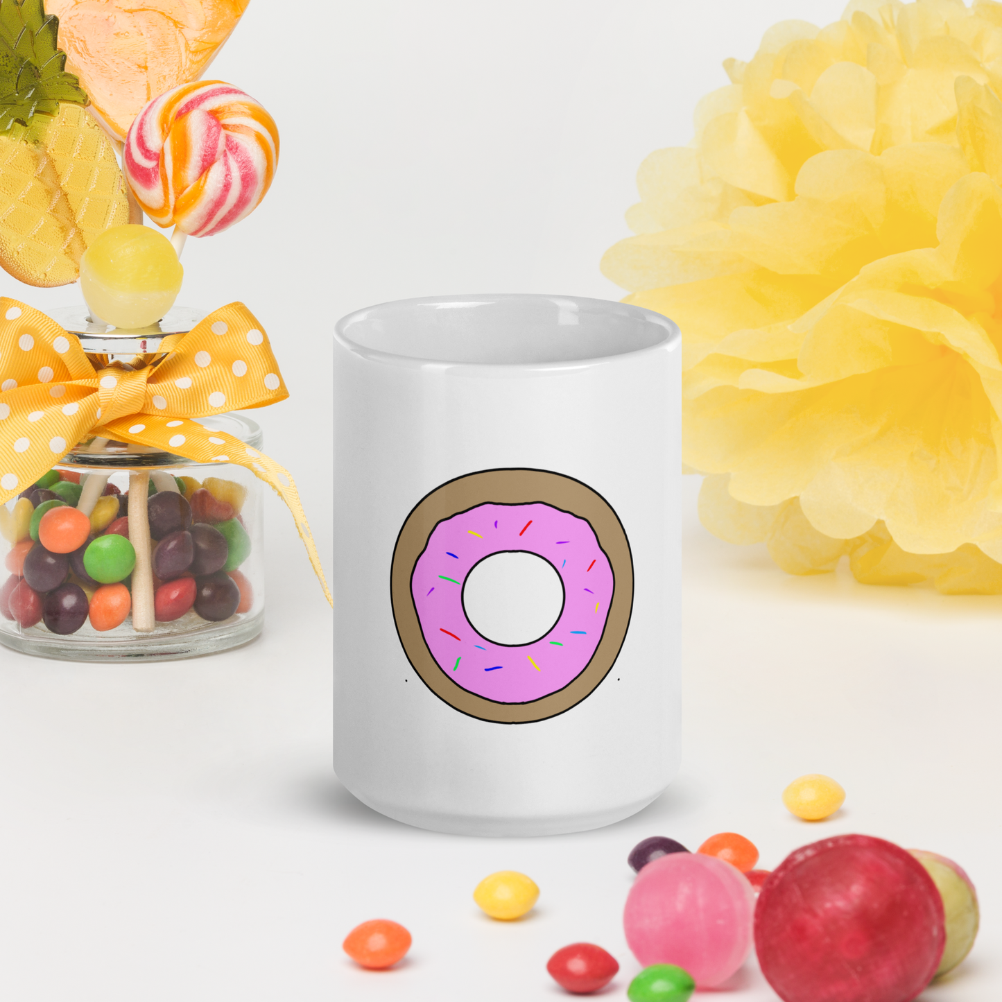 Ecclesia White Glossy Doughnut Mug