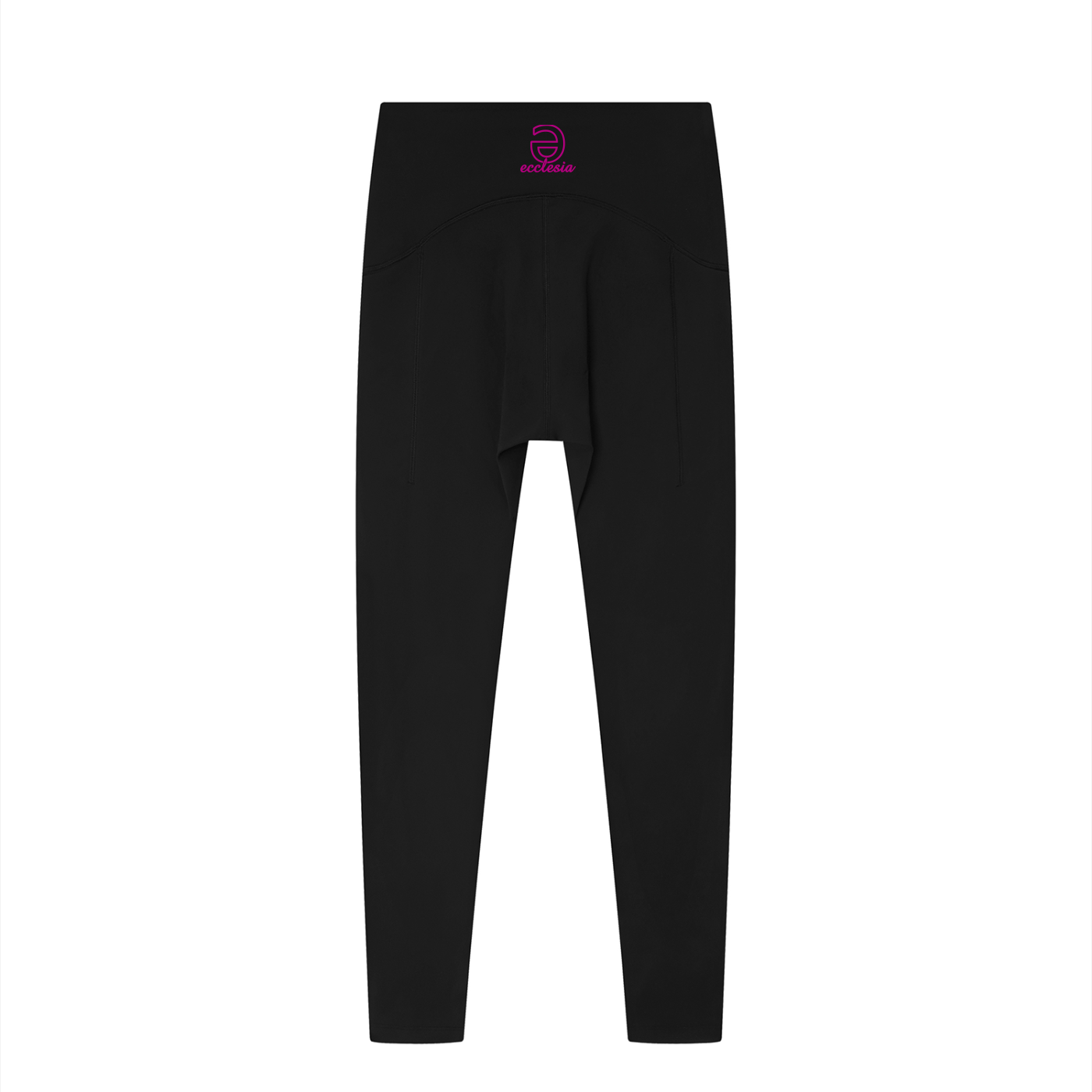 Women's High-Rise Ankle-Length Leggings Blk w/Pink Logo
