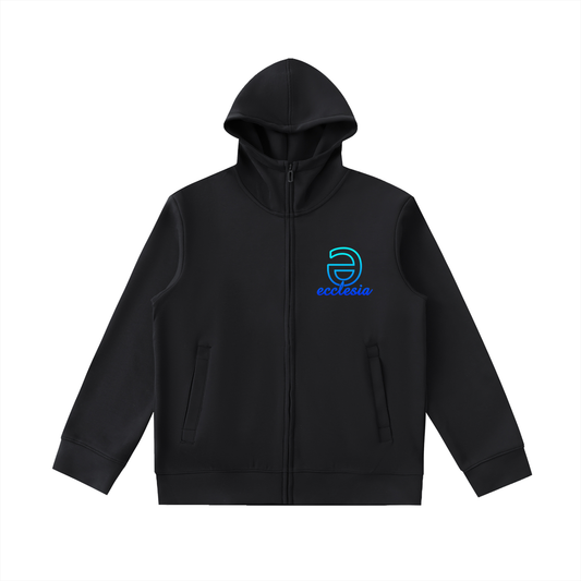 TUD®Heavyweight High Neck Blk Zip-Up Hoodie