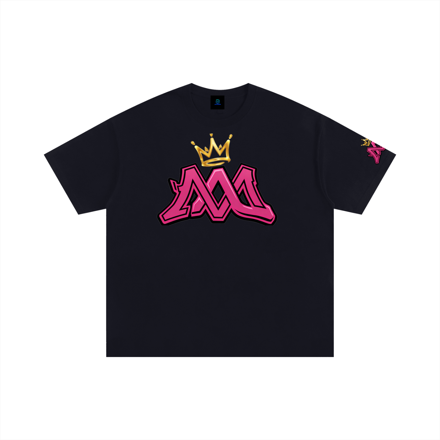 Mary Mack MMCrown Pink Logo Oversized Cotton T-Shirt