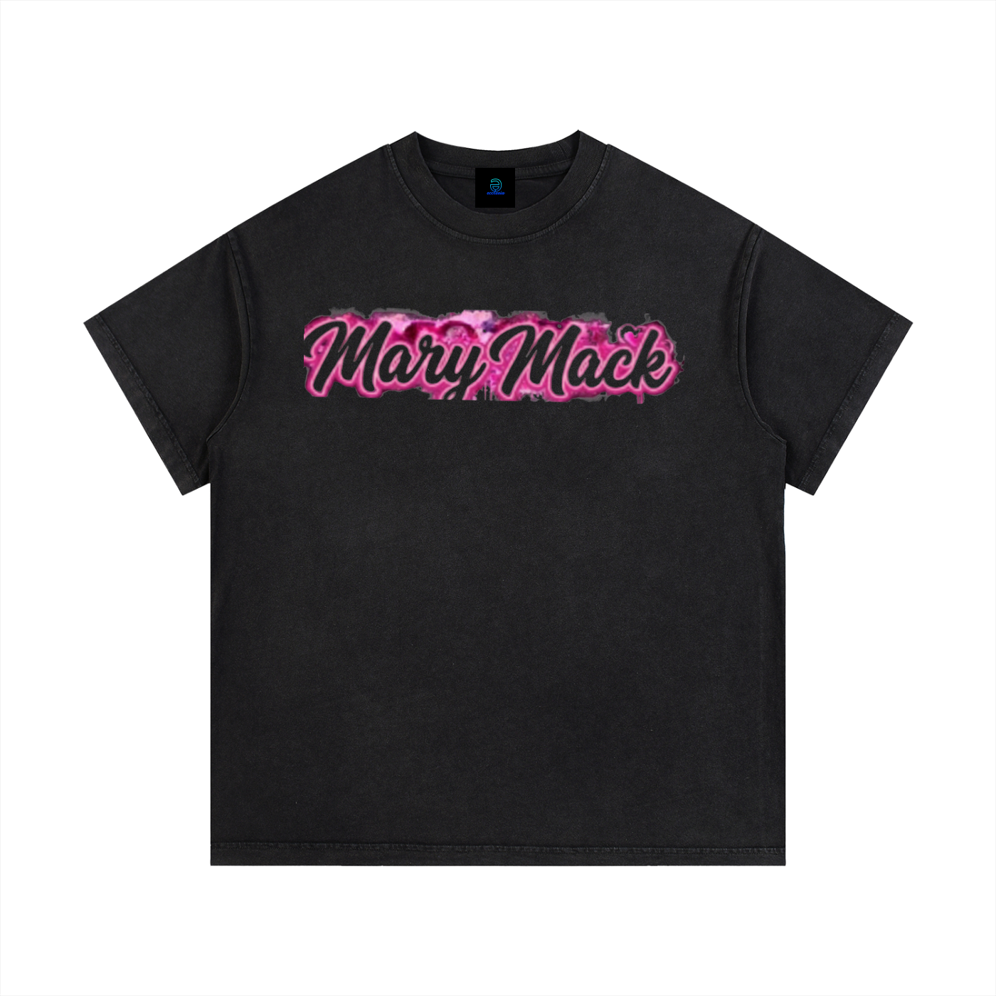 Mary. Mack Pnk Script Vintage Wash Cotton T-Shirt