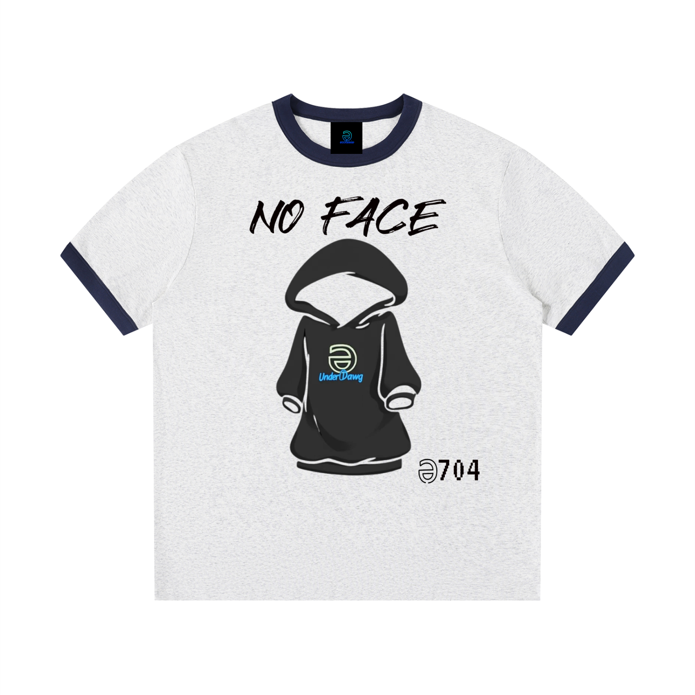 ECL No Face Contrast Edge Ribbed Crewneck T-Shirt