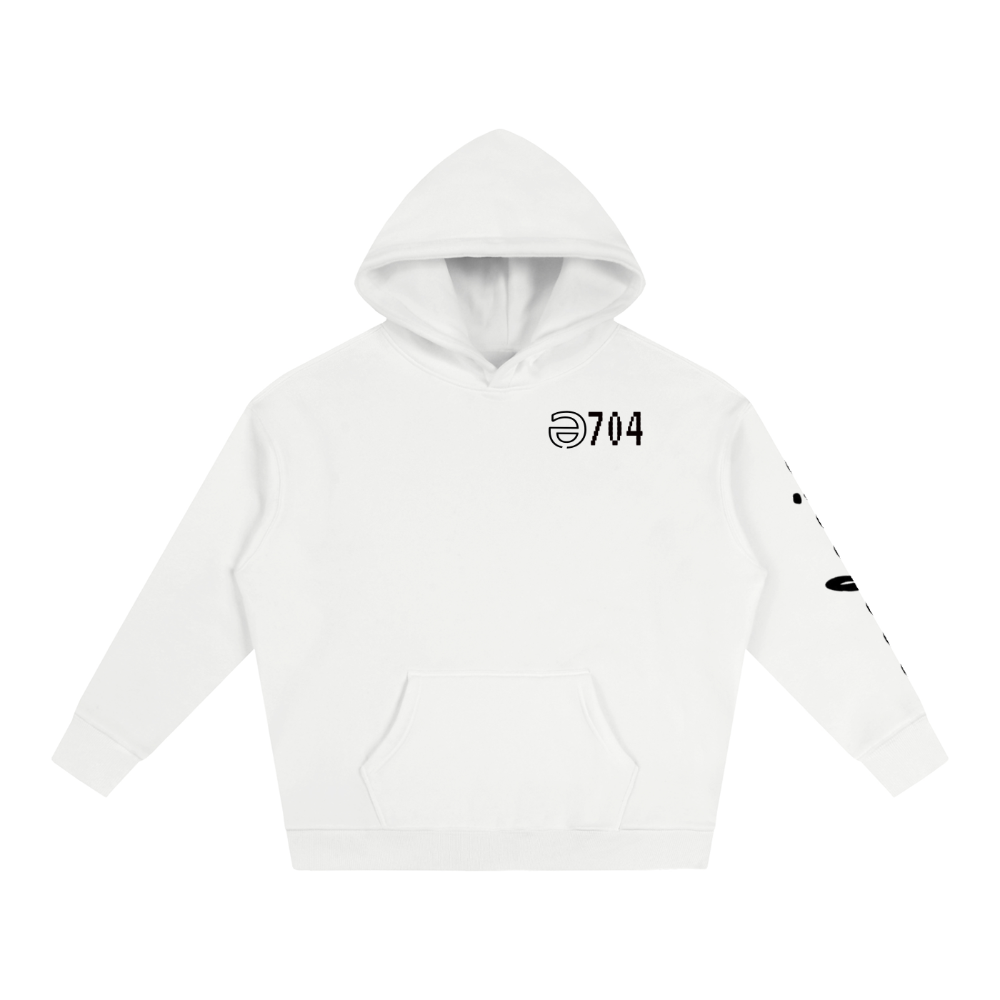 ECL/No Face White Oversize Fleeced Hoodie