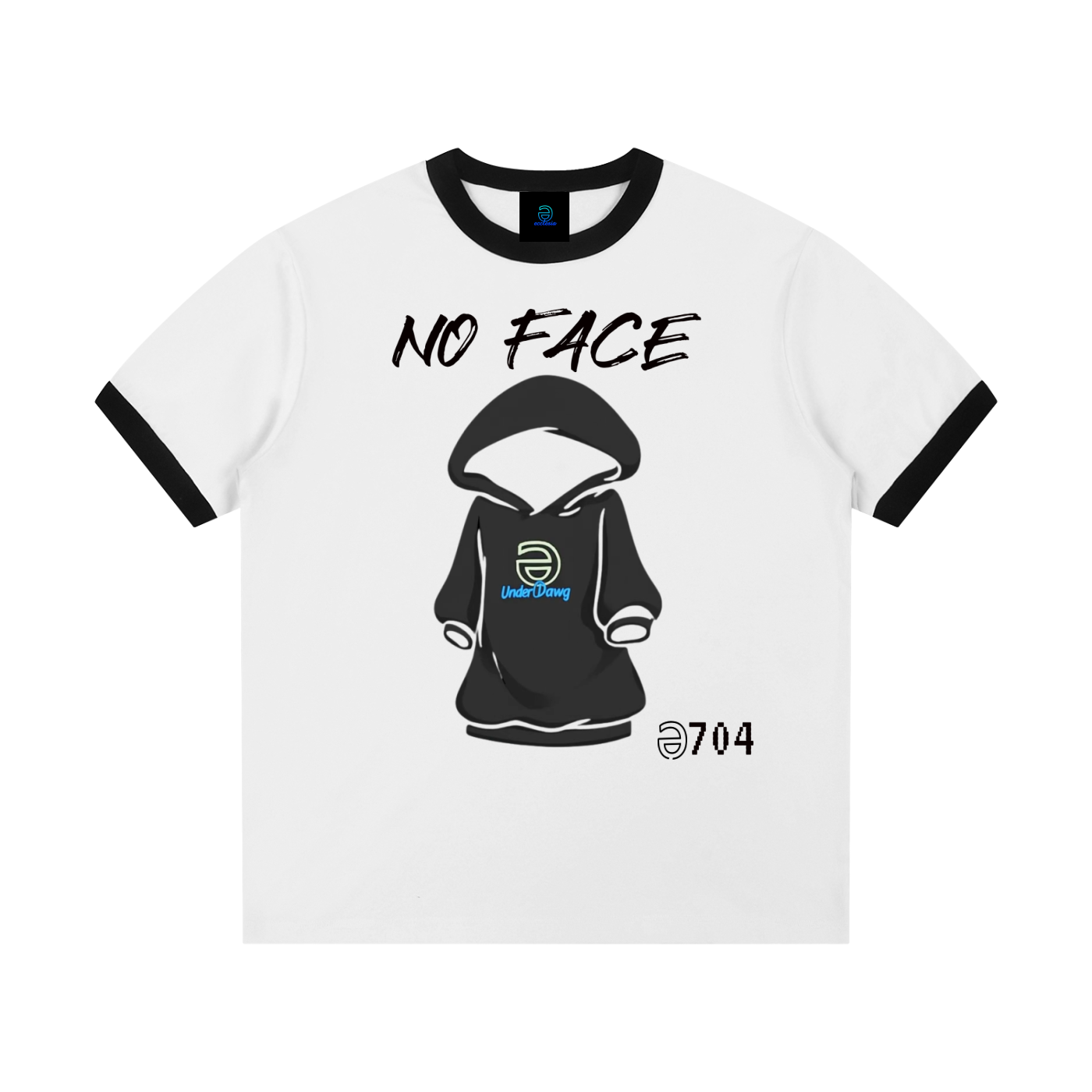 ECL No Face Contrast Edge Ribbed Crewneck T-Shirt