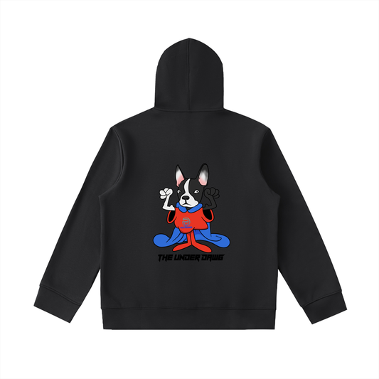 TUD®Heavyweight High Neck Blk Zip-Up Hoodie