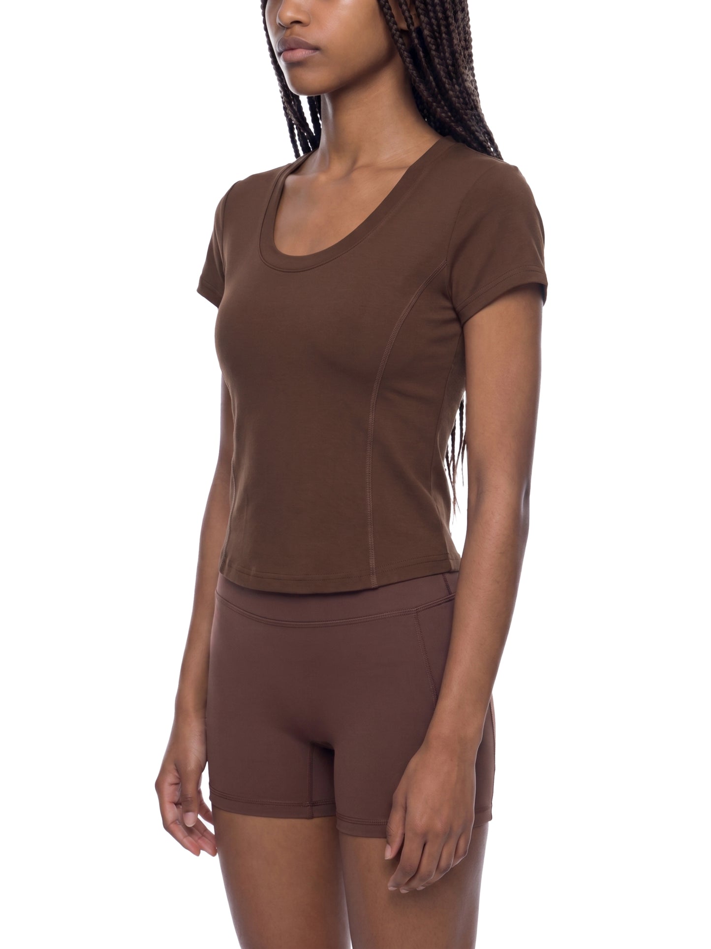 Women's  Paneled Crop T-Shirt